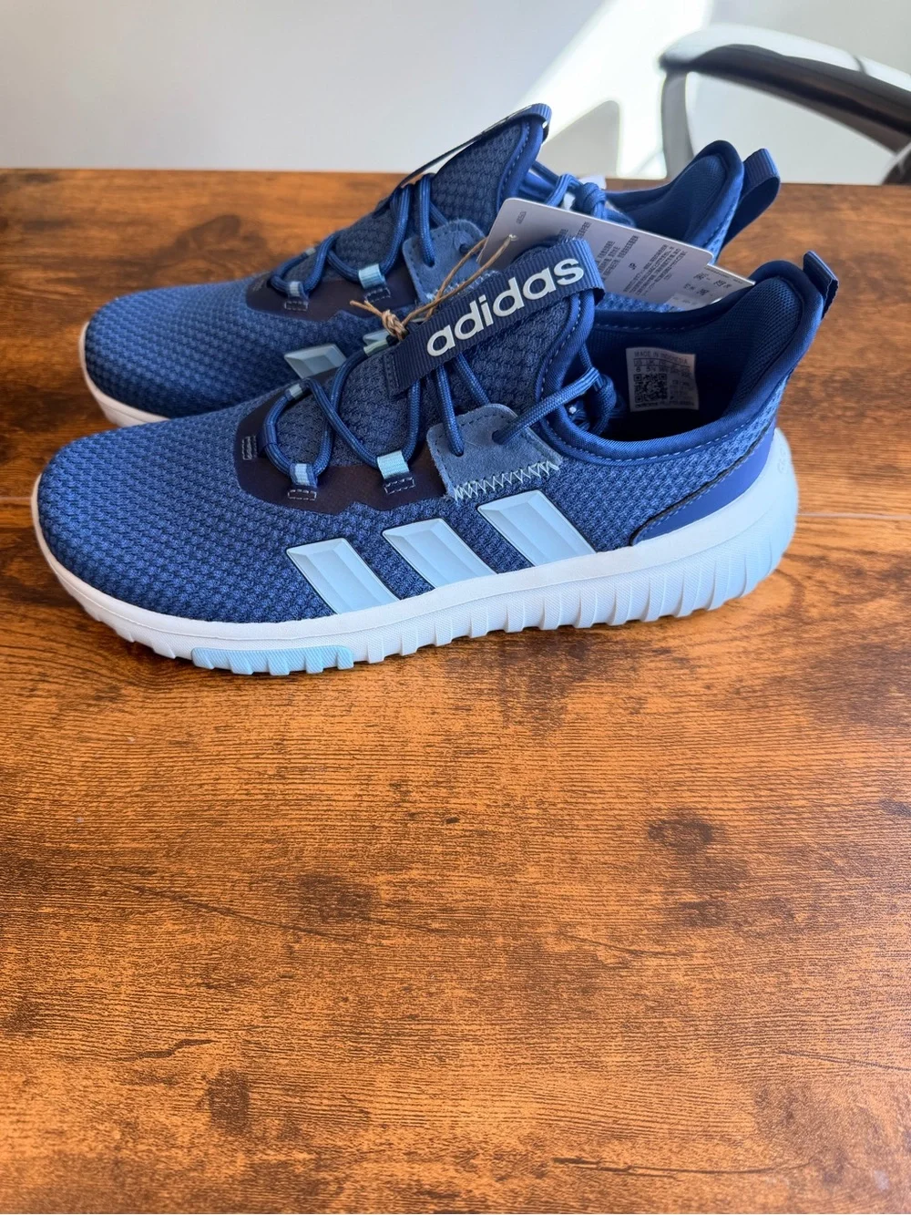 adidas Kids Navy and Light Blue Trainers - Slip-On Lace Design